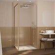 AURLANE - Paroi de retour 90x200cm - Profilés Aluminium effet Bois - Verre Trempé 6mm - WOOD CRUSH - vignette