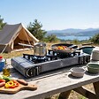INTEC - Réchaud à Gaz 2 Feux 3800W Allumage Piezo + 8 Cartouches gaz Butane - Cuisinière à gaz Portable Camping Cuisine Extérieure INTEC - vignette