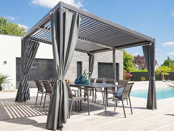HESPERIDE - Pergola bioclimatique Avila Graphite 4 x 3 m - Hespéride - large