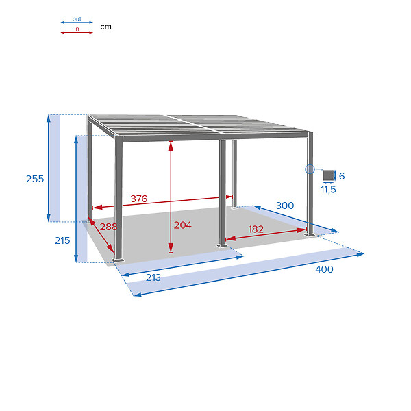 HESPERIDE - Pergola bioclimatique Avila Graphite 4 x 3 m - Hespéride - large