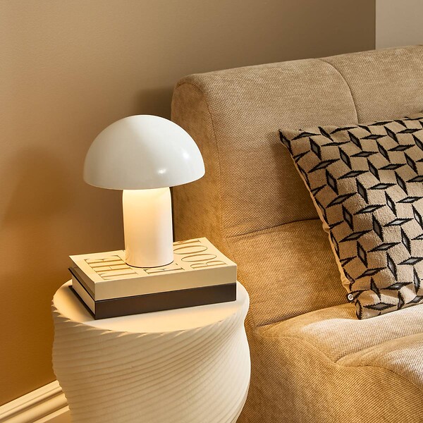 ATMOSPHERA - Lampe champignon secteur Lito blanc H24,5cm - large