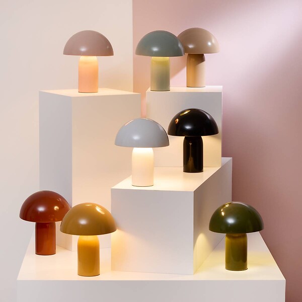 ATMOSPHERA - Lampe champignon secteur Lito noir H24,5cm - large