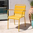 OVIALA - Fauteuil de jardin en métal jaune  - Palavas - vignette