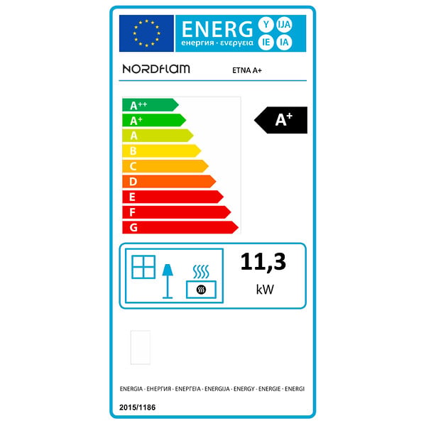 NORDFLAM - Insert à bois NORDFLAM - ETNA A+ 11 kW en Fonte - - large