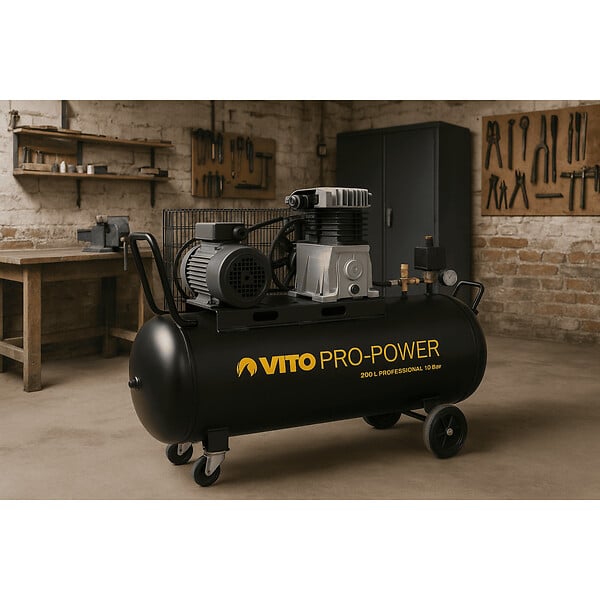 VITO - Compresseur d'air 200L 10Bar 400L/min + Clé à choc pneumatique 310Nm + Outils de Gonflage Soufflage Peinture Garage Atelier VITO - large