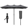 VOUNOT - Parasol Jardin Double Aluminium 270 x 460 cm gris - vignette