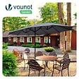 VOUNOT - Parasol Jardin Double Aluminium 270 x 460 cm gris - vignette