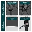 VOUNOT - Parasol Jardin Double Aluminium 270 x 460 cm gris - vignette