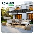 VOUNOT - Parasol Jardin Double Aluminium 270 x 460 cm gris - vignette