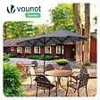 VOUNOT - Parasol Jardin Double Aluminium 150 x 300 cm gris - vignette