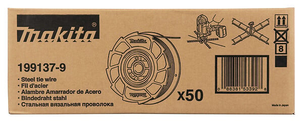 MAKITA - Lot de 50 bobines de fil à ligaturer MAKITA 199137-9 Ø 0.8 mm - large