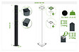 CASANOOV - Casanoov Lot de 2 poteaux en fer CARMO 10x10  cm H.165  cm noir - vignette
