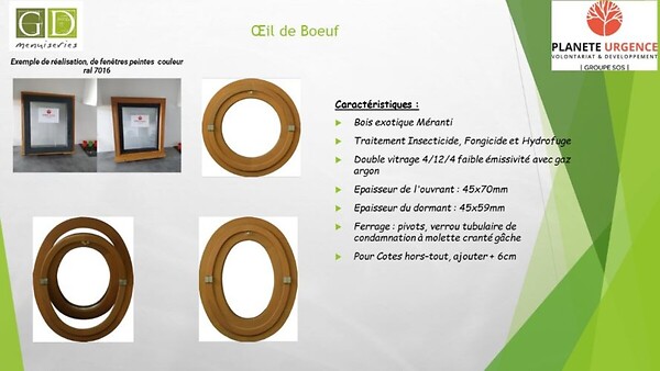 GD MENUISERIES - Oeil de Boeuf Bois Ovale H90 x L60 cm Côte Tableau - large