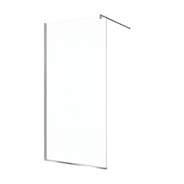SWISS AQUA TECHNOLOGIES - Walk-in 110x200cm paroi en verre Crystal Glass®  8 mm anticalcaire, avec bras et profilés chrome brillant (SATBWI110PR) - large