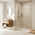 SWISS AQUA TECHNOLOGIES - Walk-in 120x200cm Paroi en verre Crystal Glass® 8 mm anticalcaire, avec bras et profilés chrome brillant (SATBWI120PR) - vignette