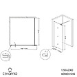 SWISS AQUA TECHNOLOGIES - Walk-in 120x200cm, Verre semi poli Crystal Glass® 8 mm  anticalcaire, avec bras et profilés chrome brillant (SATBWI120MPPR) - vignette
