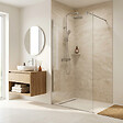 SWISS AQUA TECHNOLOGIES - Walk-in 120x200cm, Verre semi poli Crystal Glass® 8 mm  anticalcaire, avec bras et profilés chrome brillant (SATBWI120MPPR) - vignette