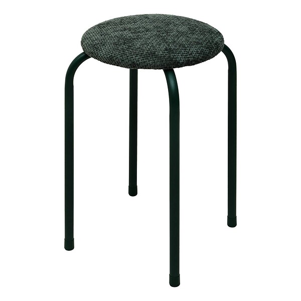 5 FIVE SIMPLY SMART - Tabouret rond empilable avec assise velous Flexy vert - large
