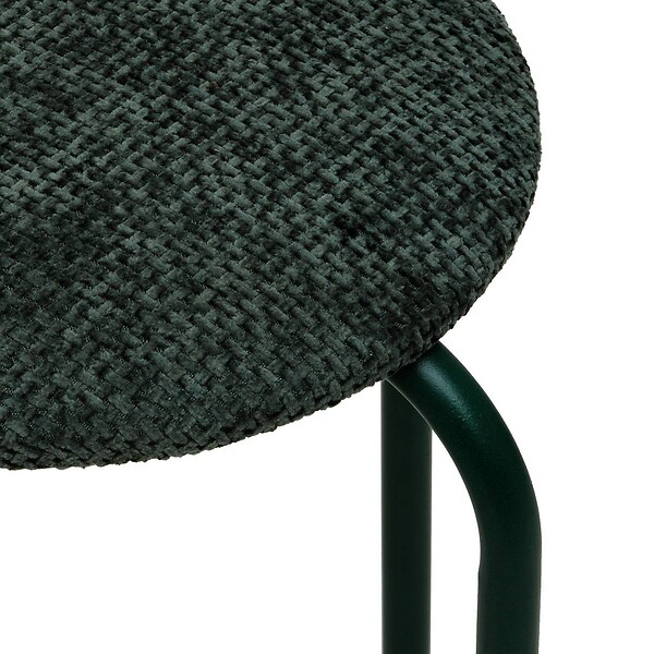 5 FIVE SIMPLY SMART - Tabouret rond empilable avec assise velous Flexy vert - large