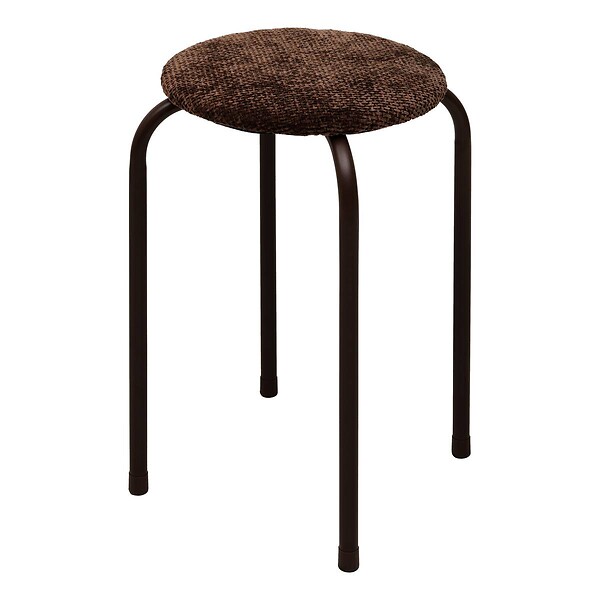 5 FIVE SIMPLY SMART - Tabouret rond empilable avec assise velous Flexy marron - large