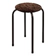 5 FIVE SIMPLY SMART - Tabouret rond empilable avec assise velous Flexy marron - vignette