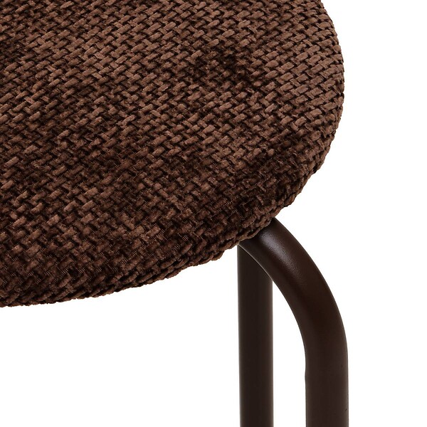 5 FIVE SIMPLY SMART - Tabouret rond empilable avec assise velous Flexy marron - large