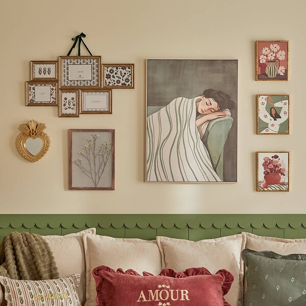 ATMOSPHERA - Toile encadrée Mona carré 58x78cm vert - large