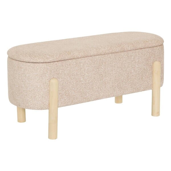 ATMOSPHERA - Banc coffre Muka ovale 1 place beige - large
