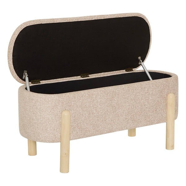 ATMOSPHERA - Banc coffre Muka ovale 1 place beige - large