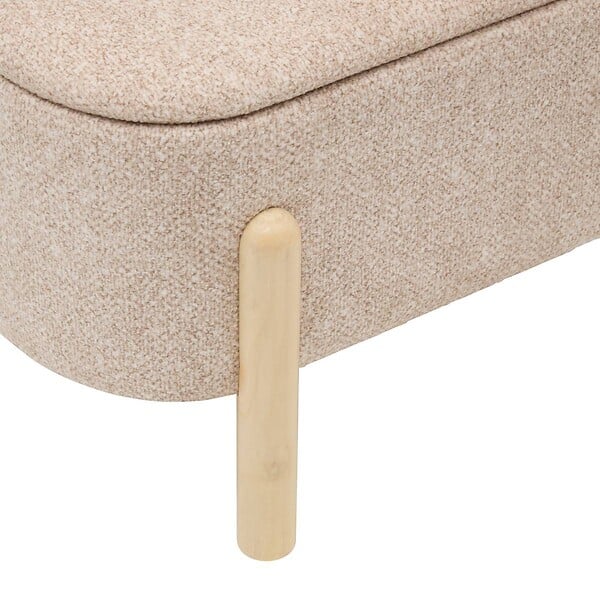 ATMOSPHERA - Banc coffre Muka ovale 1 place beige - large
