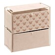 ATMOSPHERA - Commode Enfant Tissa 2 Tirroirs Beige Imprimé Ourson 60x30x60 cm - vignette
