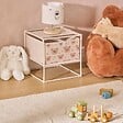 ATMOSPHERA - Table de Chevet Enfant Tissa 1 Tirroir Beige Imprimé Ourson 30,5x30,5x31 cm - vignette