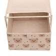 ATMOSPHERA - Table de Chevet Enfant Tissa 1 Tirroir Beige Imprimé Ourson 30,5x30,5x31 cm - vignette