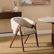 ATMOSPHERA - Fauteuil de table Amza H.79cm beige noyer - vignette