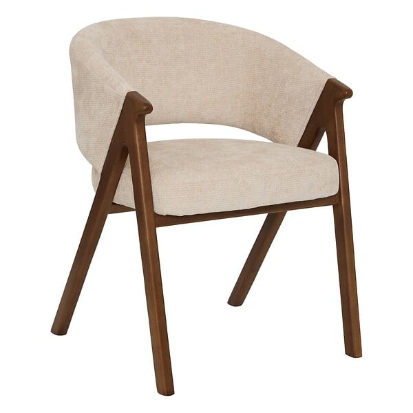 ATMOSPHERA - Fauteuil de table Amza H.79cm beige noyer - large