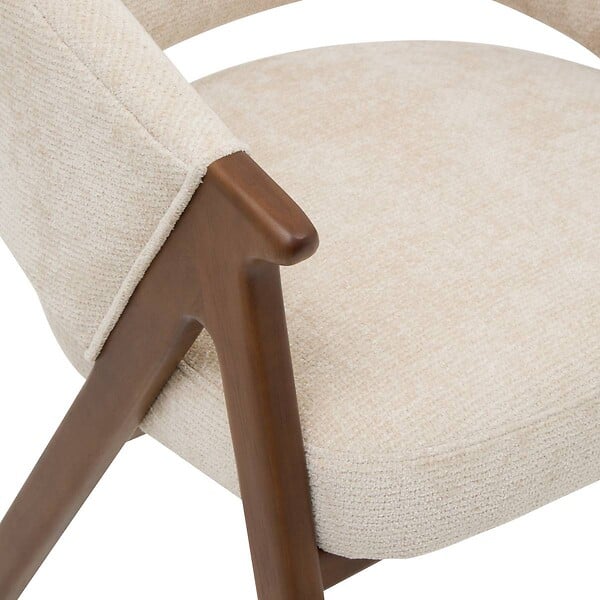 ATMOSPHERA - Fauteuil de table Amza H.79cm beige noyer - large