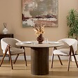 ATMOSPHERA - Fauteuil de table Amza H.79cm beige noyer - vignette