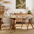 ATMOSPHERA - Fauteuil de table Amza H.79cm beige bois naturel - vignette