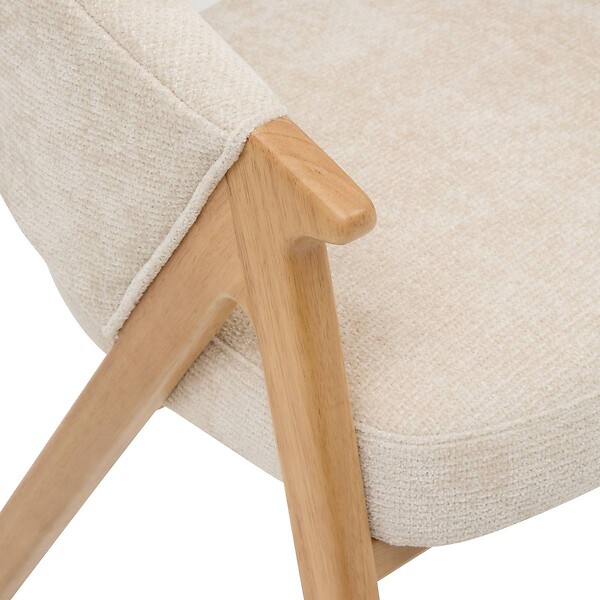 ATMOSPHERA - Fauteuil de table Amza H.79cm beige bois naturel - large