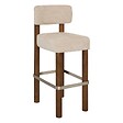 ATMOSPHERA - Tabouret de bar Noali carré H.104,5cm beige noyer - vignette