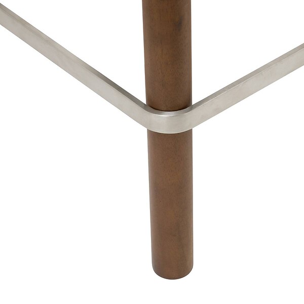 ATMOSPHERA - Tabouret de bar Noali carré H.104,5cm beige noyer - large