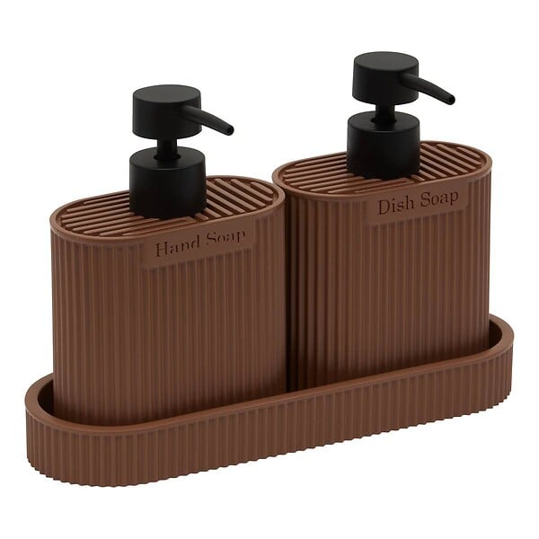 5 FIVE SIMPLY SMART - Distributeur de savon Terra ovale 375ml marron - large