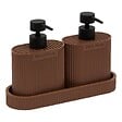 5 FIVE SIMPLY SMART - Distributeur de savon Terra ovale 375ml marron - vignette