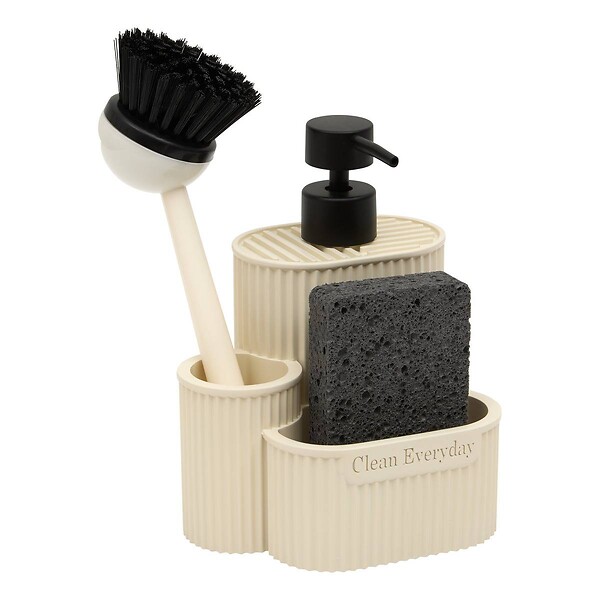 5 FIVE SIMPLY SMART - Distributeur de savon Terra rectangulaire 400ml beige - large