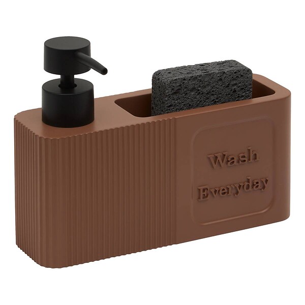 5 FIVE SIMPLY SMART - Distributeur de savon Terra rectangulaire 250ml marron - large