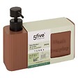 5 FIVE SIMPLY SMART - Distributeur de savon Terra rectangulaire 250ml marron - vignette