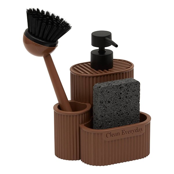 5 FIVE SIMPLY SMART - Distributeur de savon Terra rectangulaire 400ml marron - large