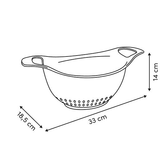 5 FIVE SIMPLY SMART - Passoire Poly ovale D.24cm rose - large