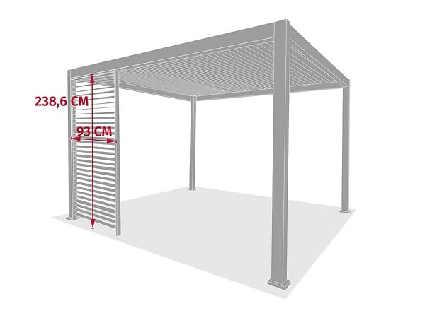 HESPERIDE - Persienne fixe 1x3m pour pergola Evora argile - large