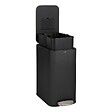5 FIVE SIMPLY SMART - Poubelle slim rectangulaire à pédale Delta 20L noir - vignette